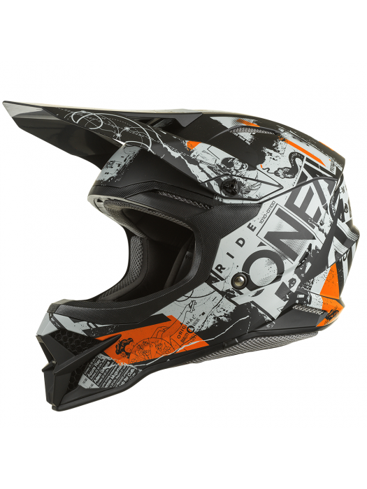 Мотокрос каска O'NEAL 3SERIES SCARZ V.22 BLACK/GRAY/ORANGE